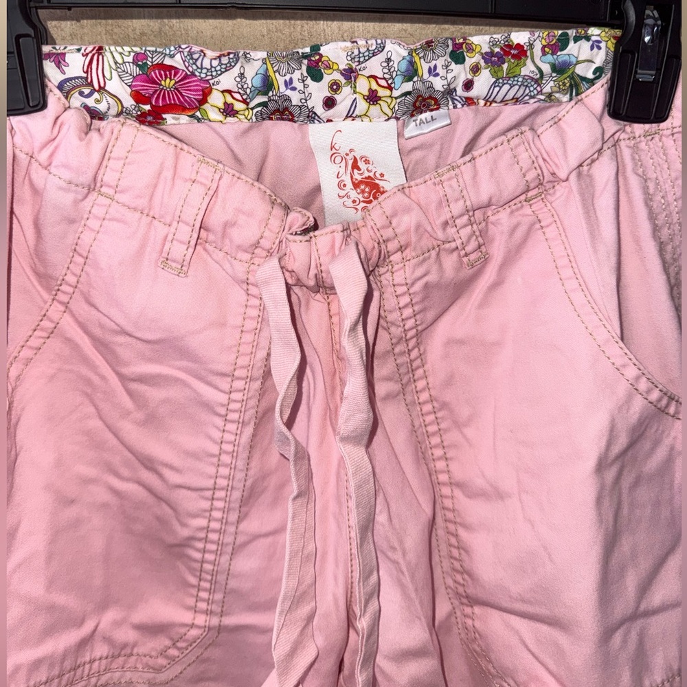 Koi Pink Floral Waist Scrub Pant